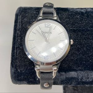 Fossil Women’s Georgia Black Leather Strap